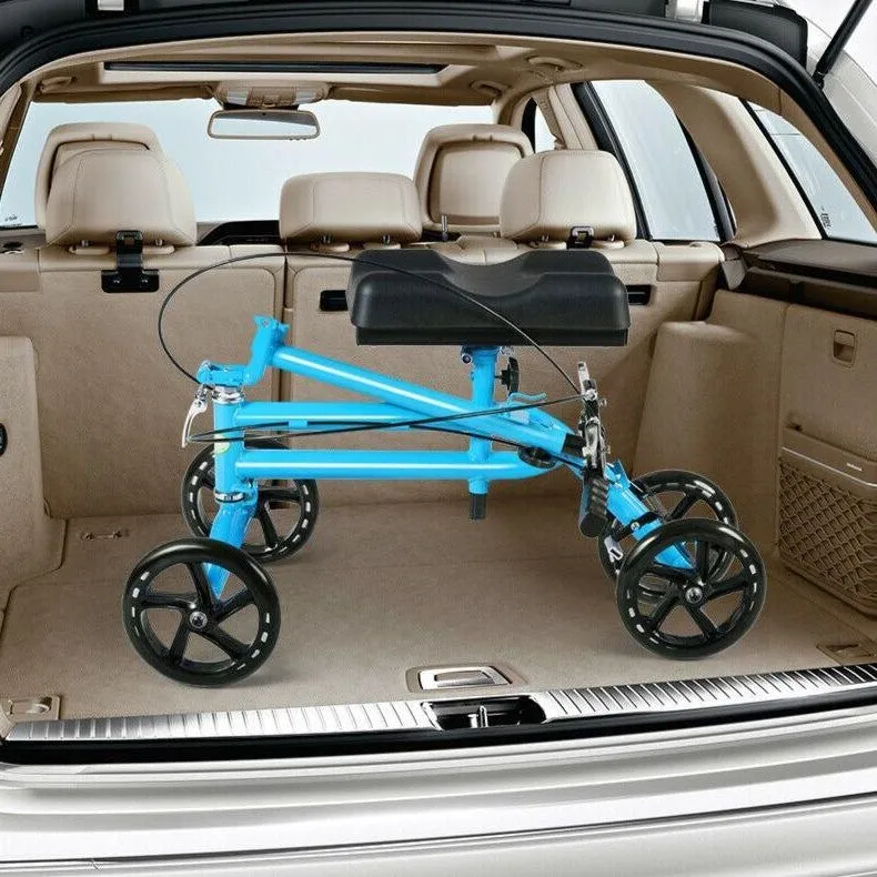 Foldable Knee Walker Scooter with Adjustable Handle & All-Terrain Wheels