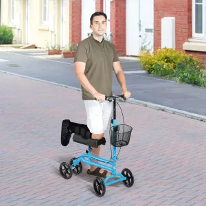 Foldable Knee Walker Scooter with Adjustable Handle & All-Terrain Wheels
