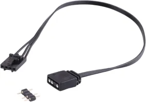 for Corsair RGB to Standard ARGB 4-Pin 5V Adapter Connector RGB Cable 25cm Extension Cord Black PVC Black PVC