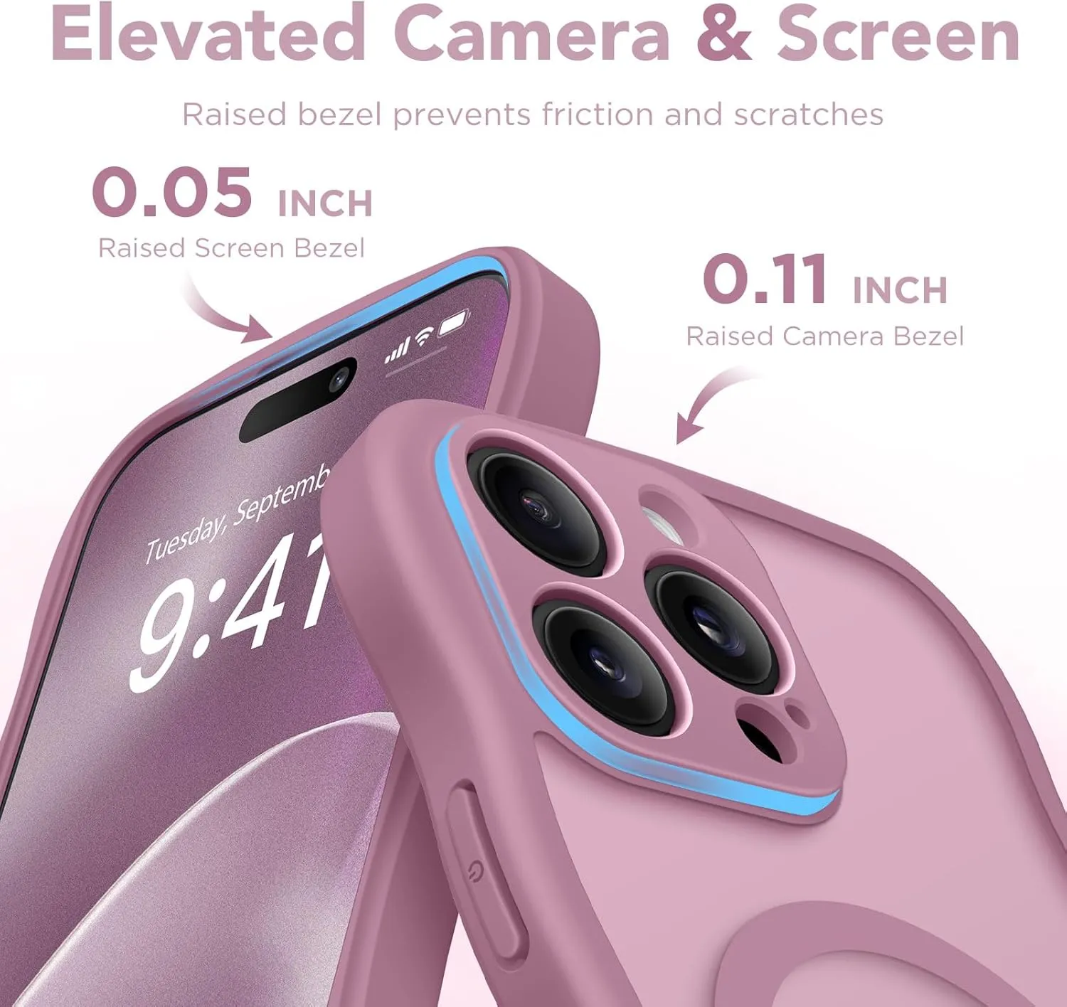 for iPhone 16 Pro Max Case for Women Girls, Upgraded [Full Camera Protection] [Compatible with MagSafe] Cute Wave Translucent Matte Phone Case for iPhone 16 Pro Max, Black Currant