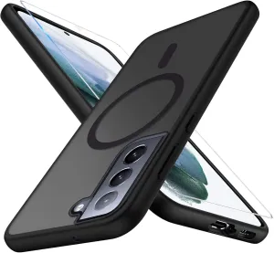 for Samsung Galaxy S21 5G Case Magnetic [with MagSafe] [with Screen Protector] Wireless Charging, Shockproof Galaxy S21 Case, Slim Matte Phone Protective Cover for Samsung S21 Phone Case, 2024