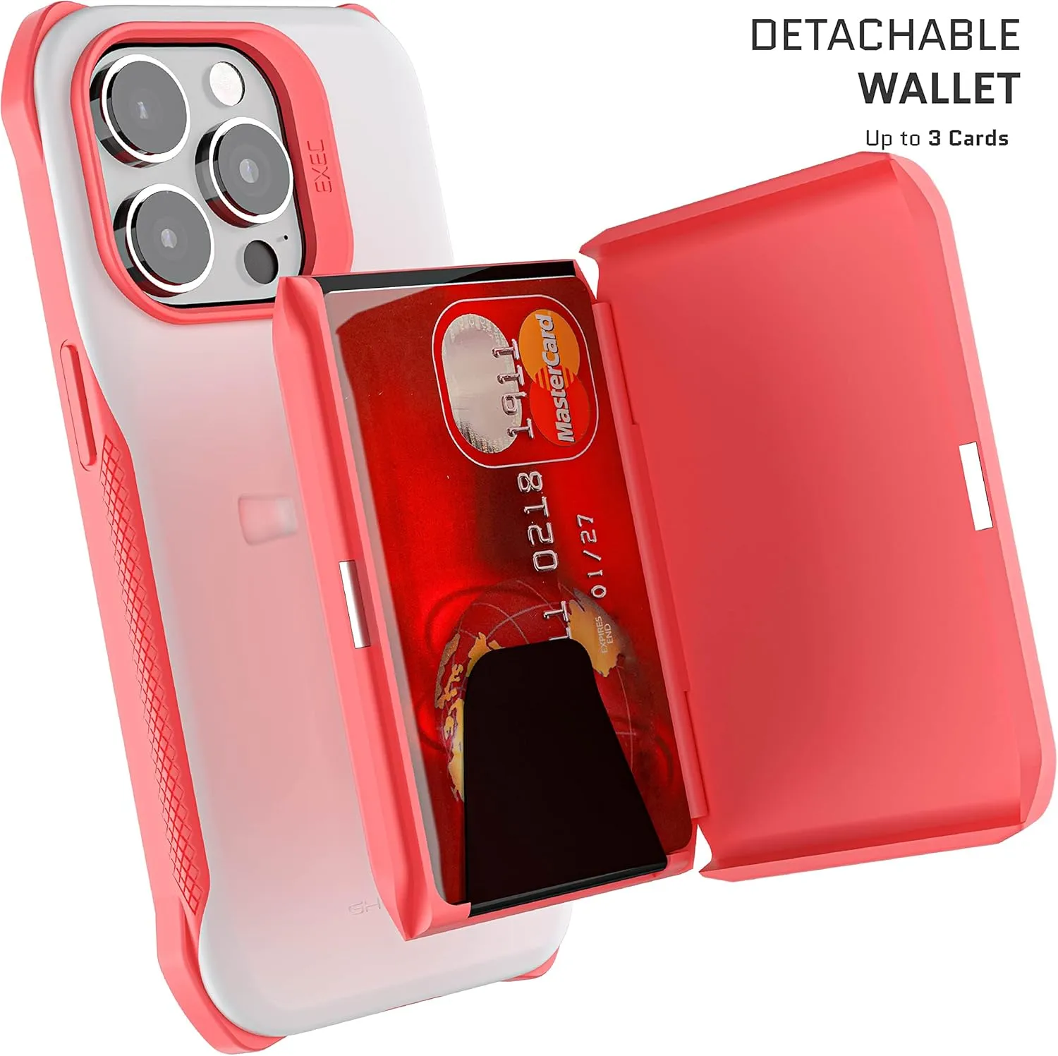 Ghostek EXEC Wallet iPhone 14 Case for Women with MagSafe Magnetic Credit Card Holder Supports Mag Safe Accessories, Chargers and Car Mounts Phone Cover Designed for 2022 Apple iPhone 14 (6.1") (Pink)