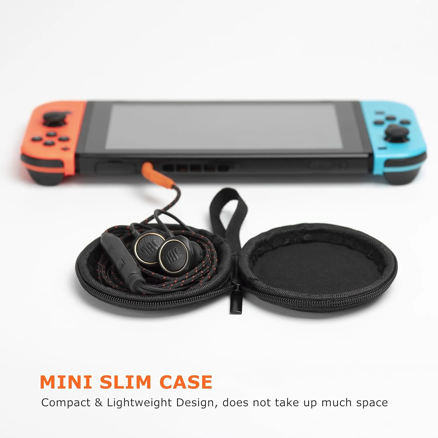Ginsco Mini-Portable Hard Shell Earbuds Case for Apple EarPods Headphones USB-C Wired Ear Buds, for Samsung Galaxy Wired Earbuds, for JBL Endurance Run 2, Travel Case for Earphones and Earplugs