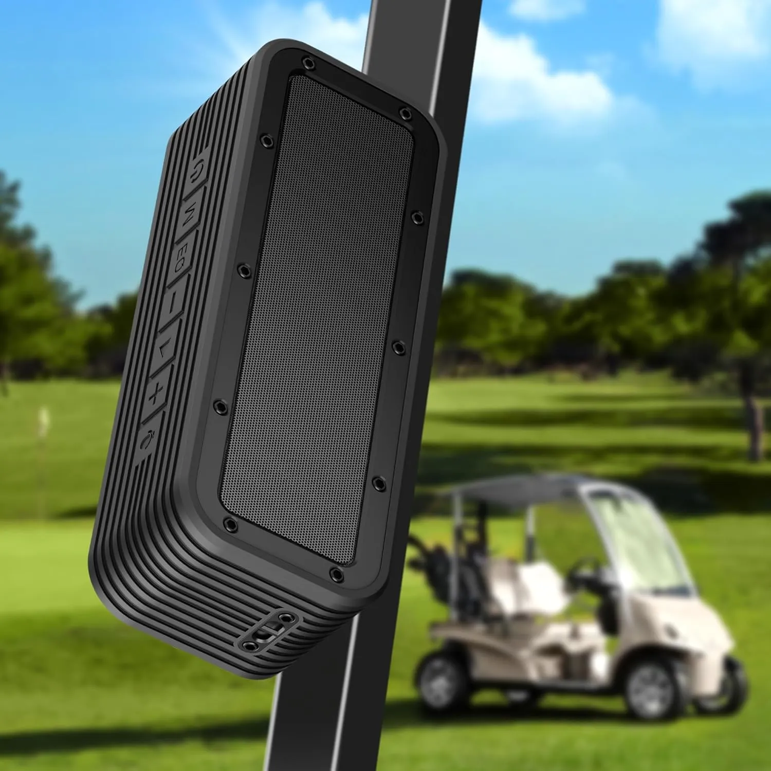 Golf Cart Speaker, 40W Loud Stereo Sound Magnetic Bluetooth Speaker with Deep Bass, 6600mAh IPX7 Speakers for Golf Cart Accessories, Ideal Golf Gifts for Men