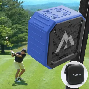 Golf Cart Speaker with Storage Case, IPX7 Magnetic Bluetooth Speaker 24H Playtime, 18W Loud Stereo Sound, Ideal for Golf Cart Accessories, Golf Gifts for Men - Blue