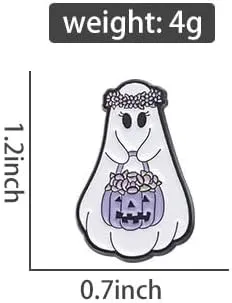 Halloween Cute Ghost Enamel Pins for Backpacks Enamel Brooches Button Kawaii Accessories Novelty Cartoon Animal Funny Lovely Lapel Badges Clothing Bags Jackets for Women Girl Boy Men
