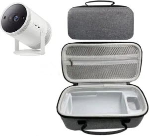 Hard Travel Carrying Case for Samsung 30" - 100" The Freestyle 2/Nebula Anker Capsule 3 Laser 1080p Model, Portable Shockproof Storage Case with Mesh Pocket for Power Cable, Remote Control.