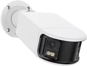 Hik 180 Dual Lens 6MP Panoramic Bullet IP PoE Camera Security Indoor Outdoor, Color Night Vision, Two Way Audio, Human/Vehicle Detection, H.265 , IP67, SD slot 512GB, 2CD2T67G2P-LSU/SL 2.8mm