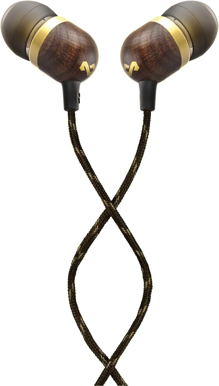 House of Marley Smile Jamaica: Wired Earphones with Microphone, Noise Isolating Design, and Sustainable Materials, Brass