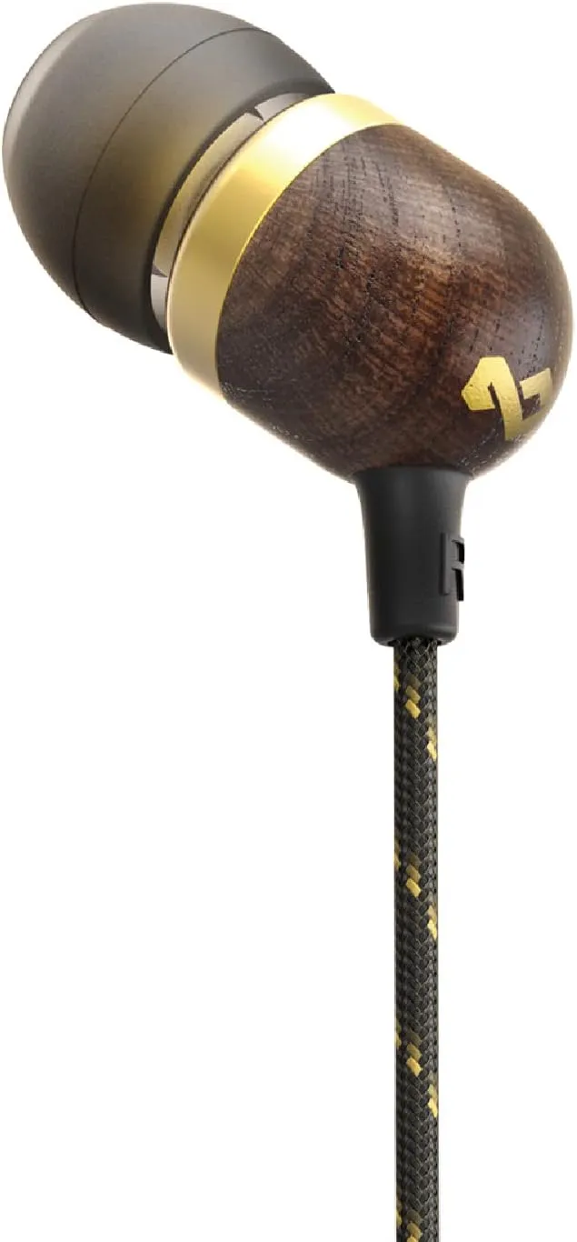 House of Marley Smile Jamaica: Wired Earphones with Microphone, Noise Isolating Design, and Sustainable Materials, Brass
