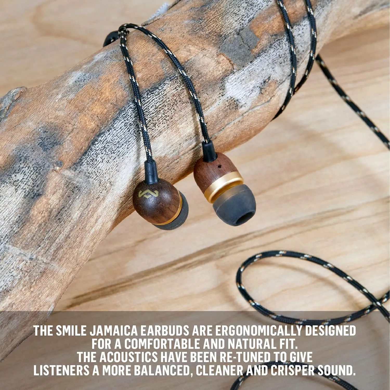 House of Marley Smile Jamaica: Wired Earphones with Microphone, Noise Isolating Design, and Sustainable Materials, Brass