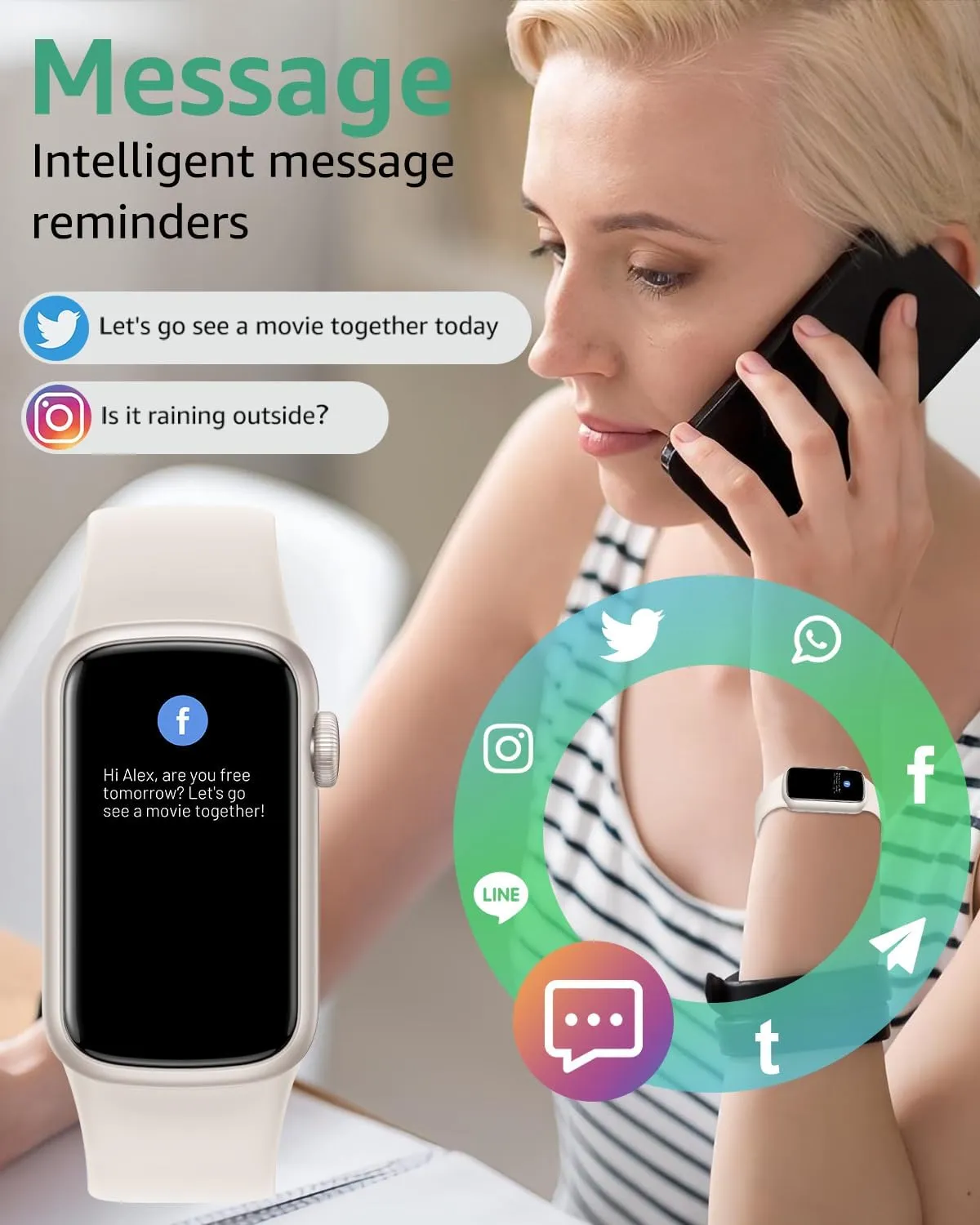 IMFRCHCS Fitness Tracker,Smart Watch with 1.47" Touch Display,137 Sport Modes Fitness Watch with Heart Rate Sleep Monitor, Step Counter,IP68 Waterproof Activity Trackers for Women Men