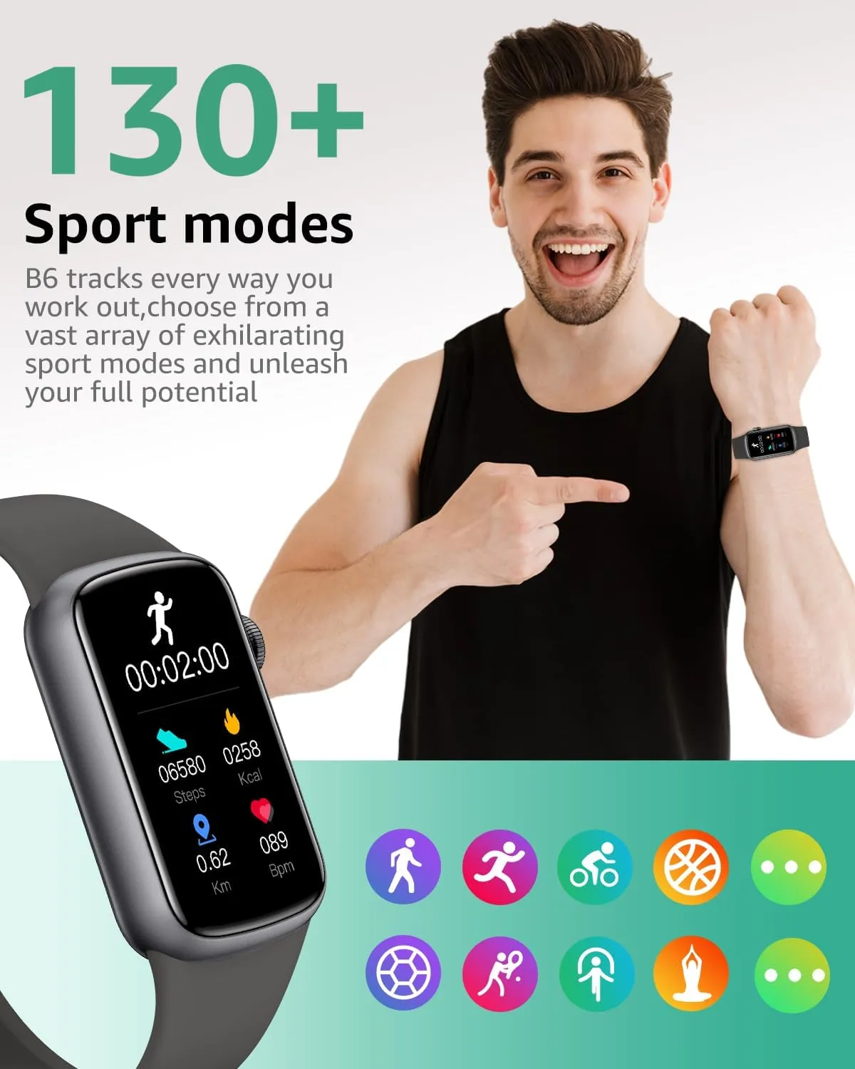 IMFRCHCS Fitness Tracker,Smart Watch with 1.47" Touch Display,137 Sport Modes Fitness Watch with Heart Rate Sleep Monitor, Step Counter,IP68 Waterproof Activity Trackers for Women Men