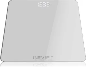 INEVIFIT Bathroom Scale, Highly Accurate Digital Bathroom Body Scale, Measures Weight up to 400 lbs. Includes Batteries