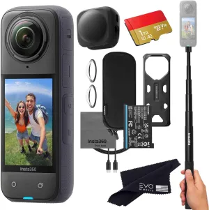 Insta360 X4 Basic Bundle-8K Waterproof 360 Action Camera with 1/2" 48MP Sensors, 8K 360 HDR Video, 72MP 360 Photo, 4K Single-Lens |Bundle Includes Selfie Stick, Lens Cap (1TB)