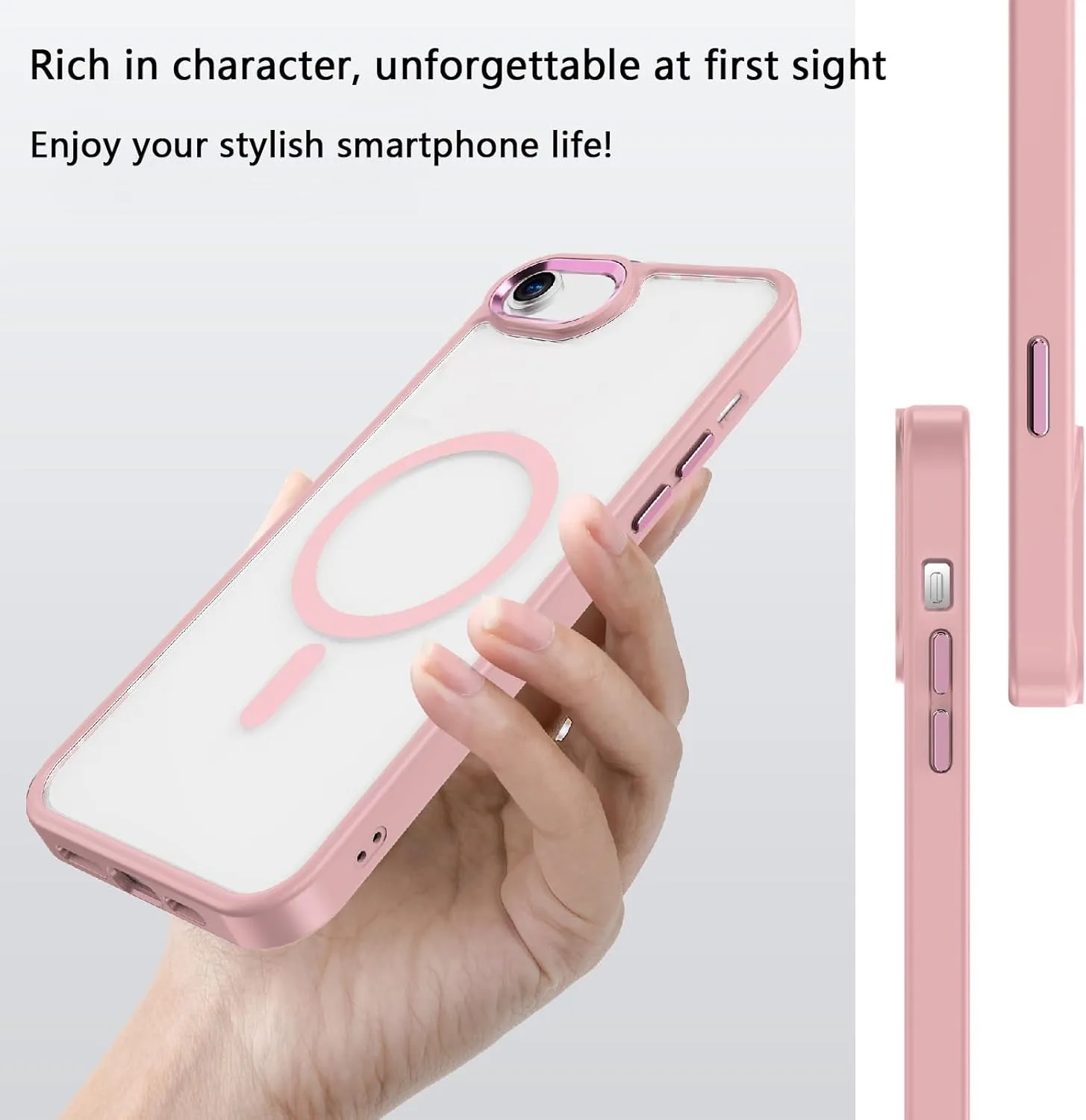 iPhone SE 2022/2020/3rd/2nd Generation & 8/7 Case - Magsafe Compatible, 16 FT Shockproof Military Drop Protection, Magnetic Rugged Clear Phone Case - Pink