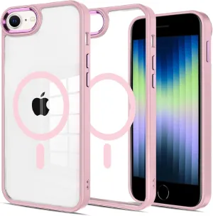 iPhone SE 2022/2020/3rd/2nd Generation & 8/7 Case - Magsafe Compatible, 16 FT Shockproof Military Drop Protection, Magnetic Rugged Clear Phone Case - Pink