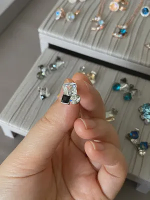 Jet Kaleidoscope Swarovski Studs