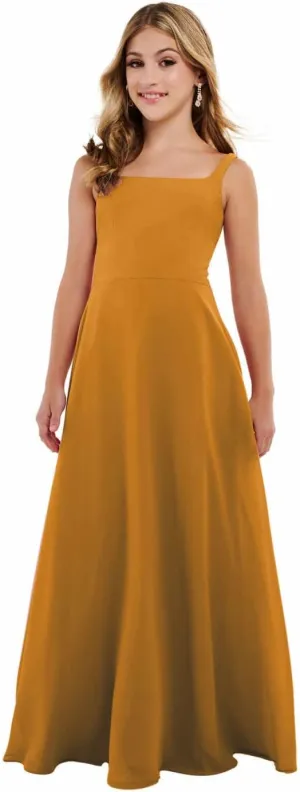 Junior Girls Bridesmaid Dress for Wedding Chiffon Straps Flower Girl Dresses for Teen 2025 Wedding Guest Pageant