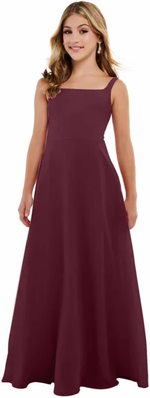 Junior Girls Bridesmaid Dress for Wedding Chiffon Straps Flower Girl Dresses for Teen 2025 Wedding Guest Pageant