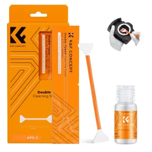 K&F Concept 16mm APS-C Sensor Cleaning Kit, Mirrorless Digital Camera Lens Cleaner Kit - 20ml Sensor Cleaner & 10 X Double-Tipped Sensor Cleaning Swabs for APS-C Type CMOS & CCD Sensors