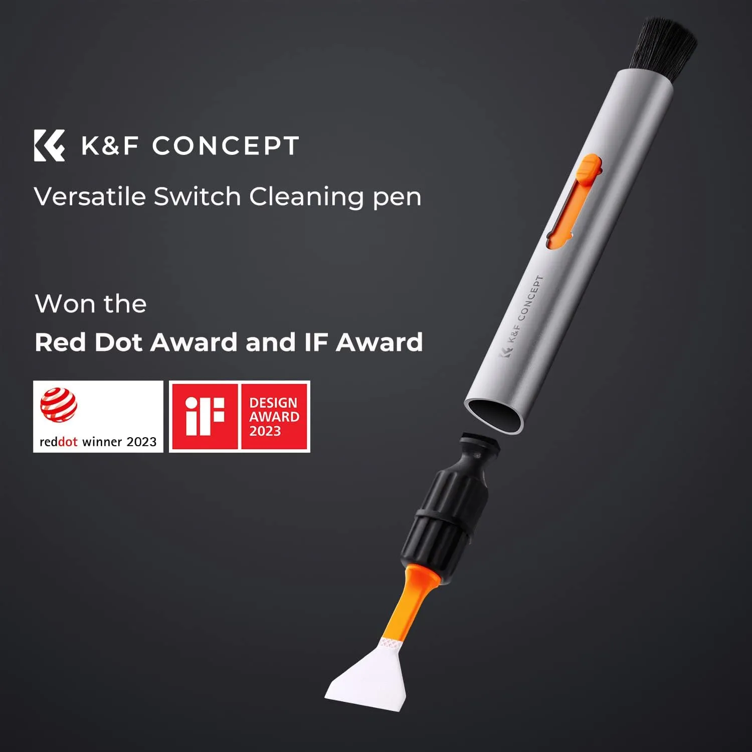 K&F Concept Camera Cleaning Kit, 6 in 1 With Vacuum Cloth*2, Replaceable Pen, Full Frame Wand*2, Silicone Black Air Blow for Canon Nikon Cameras Tool Accessories