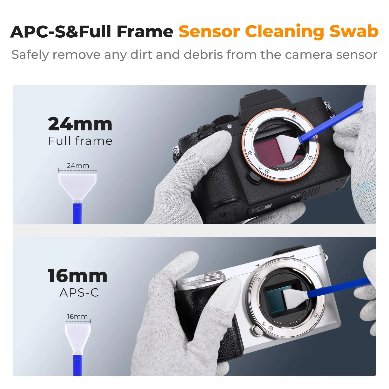 K&F Concept Professional Camera Cleaning Kit - Sensor Cleaner, APS-C & Full-Frame Swabs, Air Blower, Lens Brush, Gloves, Lens Cloths, Carry Case, Lens Cleaning Kit for FF DSLR & Mirrorless Cameras