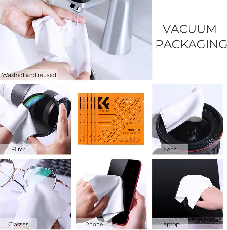K&F Concept Professional Camera Cleaning Kit - Sensor Cleaner, APS-C & Full-Frame Swabs, Air Blower, Lens Brush, Gloves, Lens Cloths, Carry Case, Lens Cleaning Kit for FF DSLR & Mirrorless Cameras