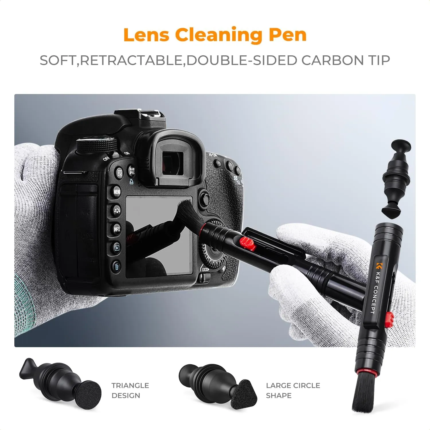K&F Concept Professional Camera Cleaning Kit - Sensor Cleaner, APS-C & Full-Frame Swabs, Air Blower, Lens Brush, Gloves, Lens Cloths, Carry Case, Lens Cleaning Kit for FF DSLR & Mirrorless Cameras