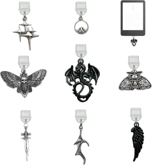 Kindle Charms Set, 8 Pieces USB-C Port Dust Plugs with Dragon Star Wing Design, E-Reader Accessories