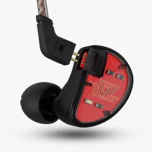 KZ AS10 Five-Driver Stereo High Fidelity in-Ear Musicians Monitors with Removable Braided Audio Cable (Black Without Mic)