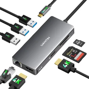 Laptop Docking Station Dual Monitor | 9 in 1 USB C Hub Multiport Adapter with Dual HDMI Ports,1000Mbps LAN, 100W PD, 3 USB, SD Card Reader, USBC Dock for Dell/XPS/Lenovo/Surface/Yoga etc