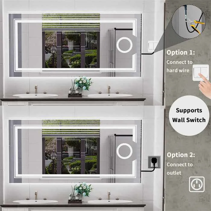 Large Backlit Bathroom Mirror With LED Lights