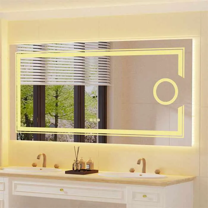 Large Backlit Bathroom Mirror With LED Lights