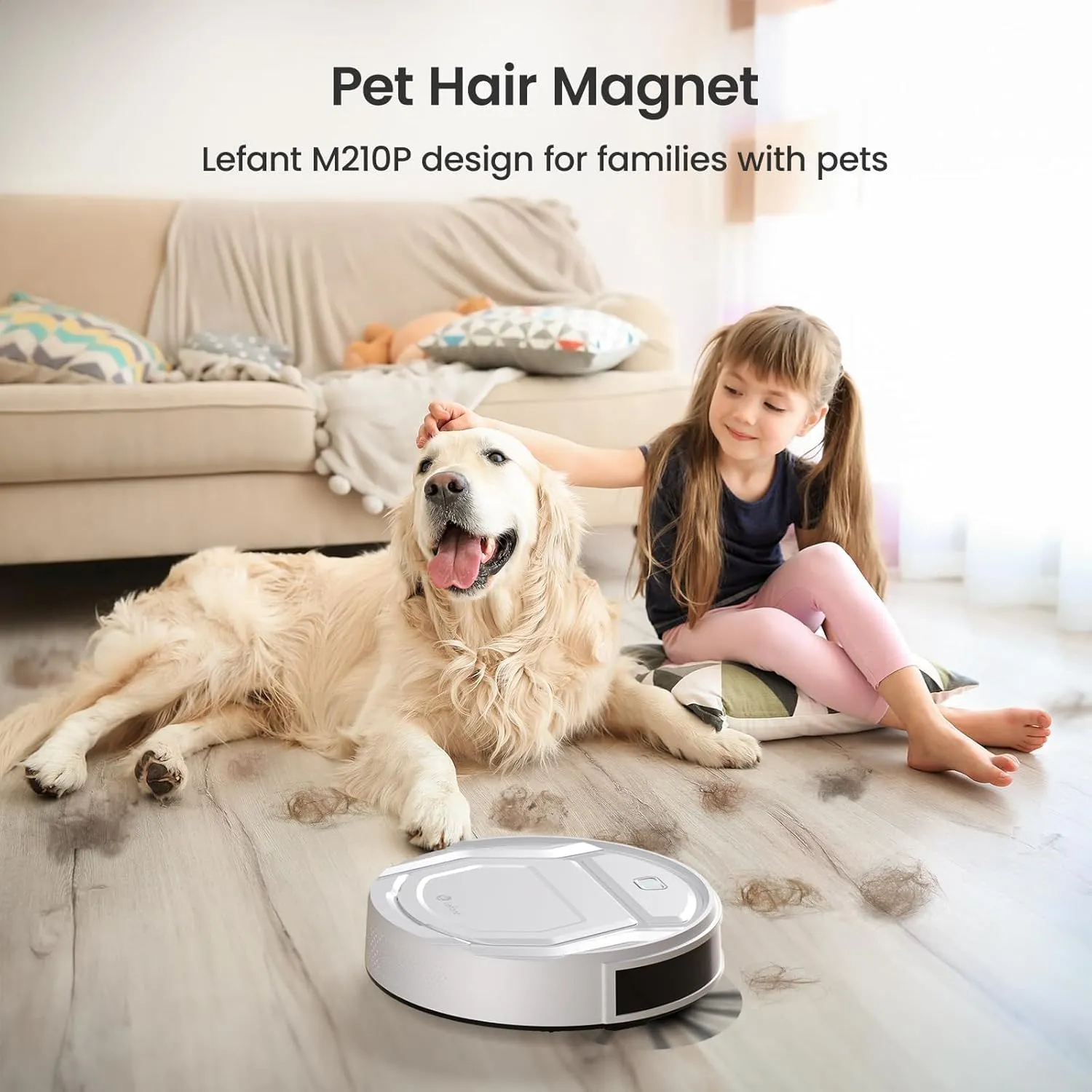 Lefant Robot Vacuum with Remote- Super Thin, Powerful Suction, Quiet,120 Mins Runtime, Self-Charging Robotic Vacuum Cleaner, APP/Voice/WiFi/Alexa Control, Ideal for Pet Hair and Hard Floor