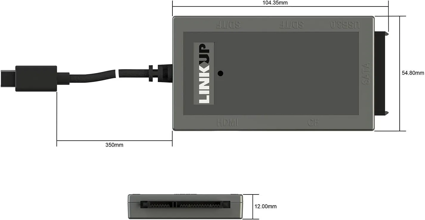 LINKUP - Microsoft Surface GO Compatible Docking Station Hard Drive SDXC USB C Dock | 7-in-1 Expansion Hub | HDMI 4K SD/MicroSD USB-A 3.0 SATA SSD Compact Flash | Compatible with Original Power Plug