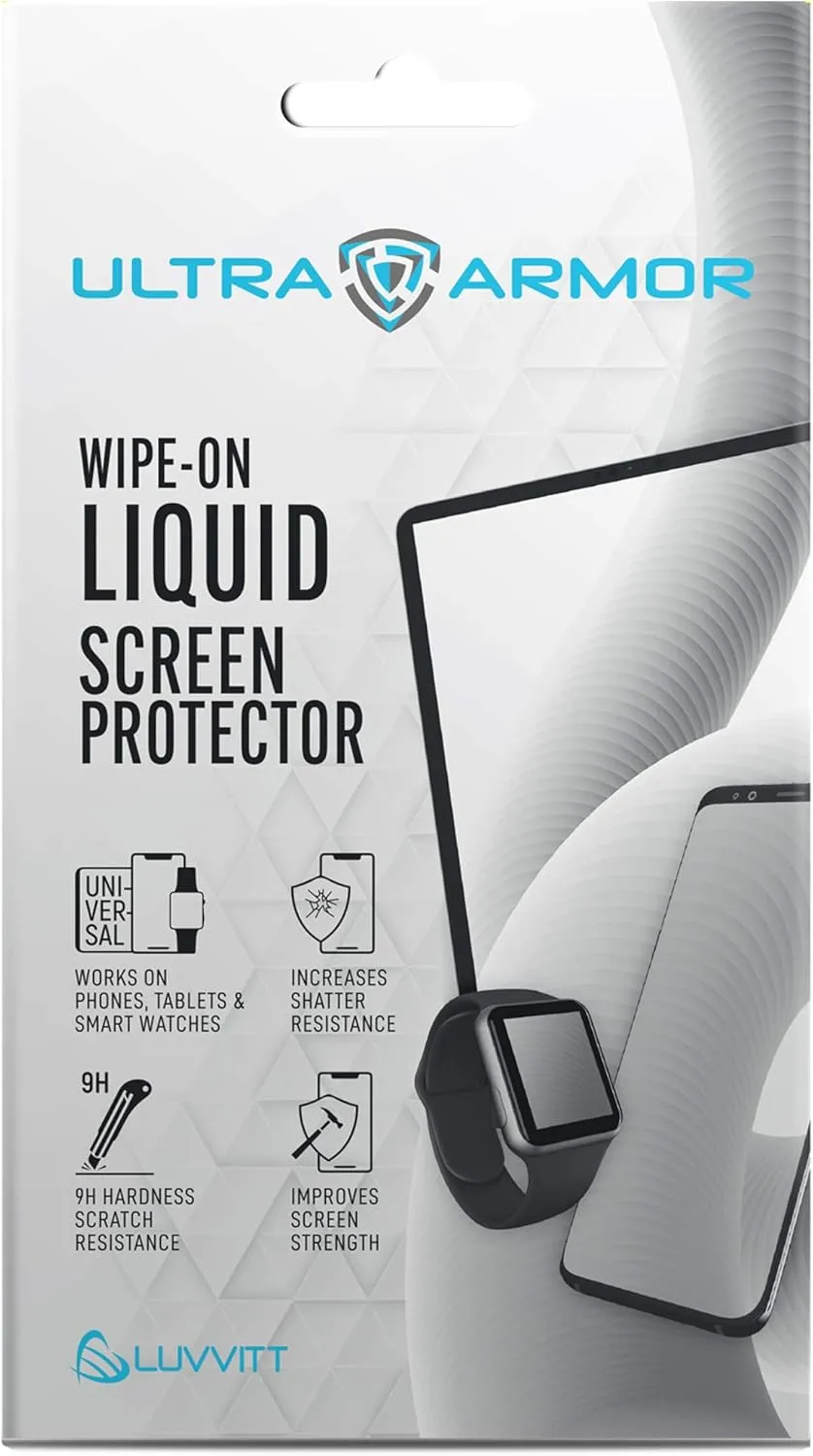 Liquid Glass Screen Protector for All Smartphones Tablets and Watches Wipe On Nano Protection - Universal