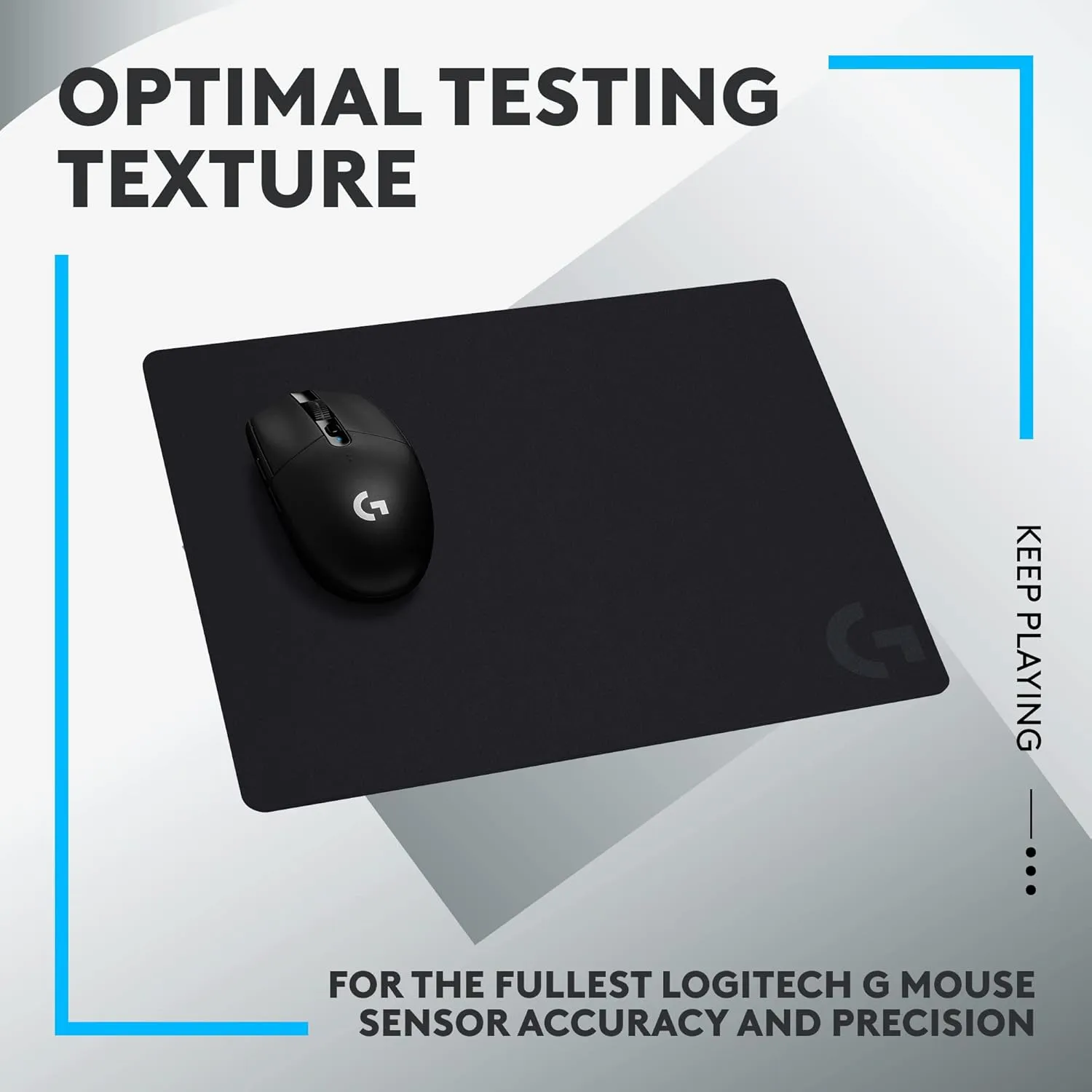 Logitech G440 Hard Gaming Mouse Pad, Optimized for Gaming Sensors, Moderate Surface Friction, Non-Slip Mouse Mat - Black