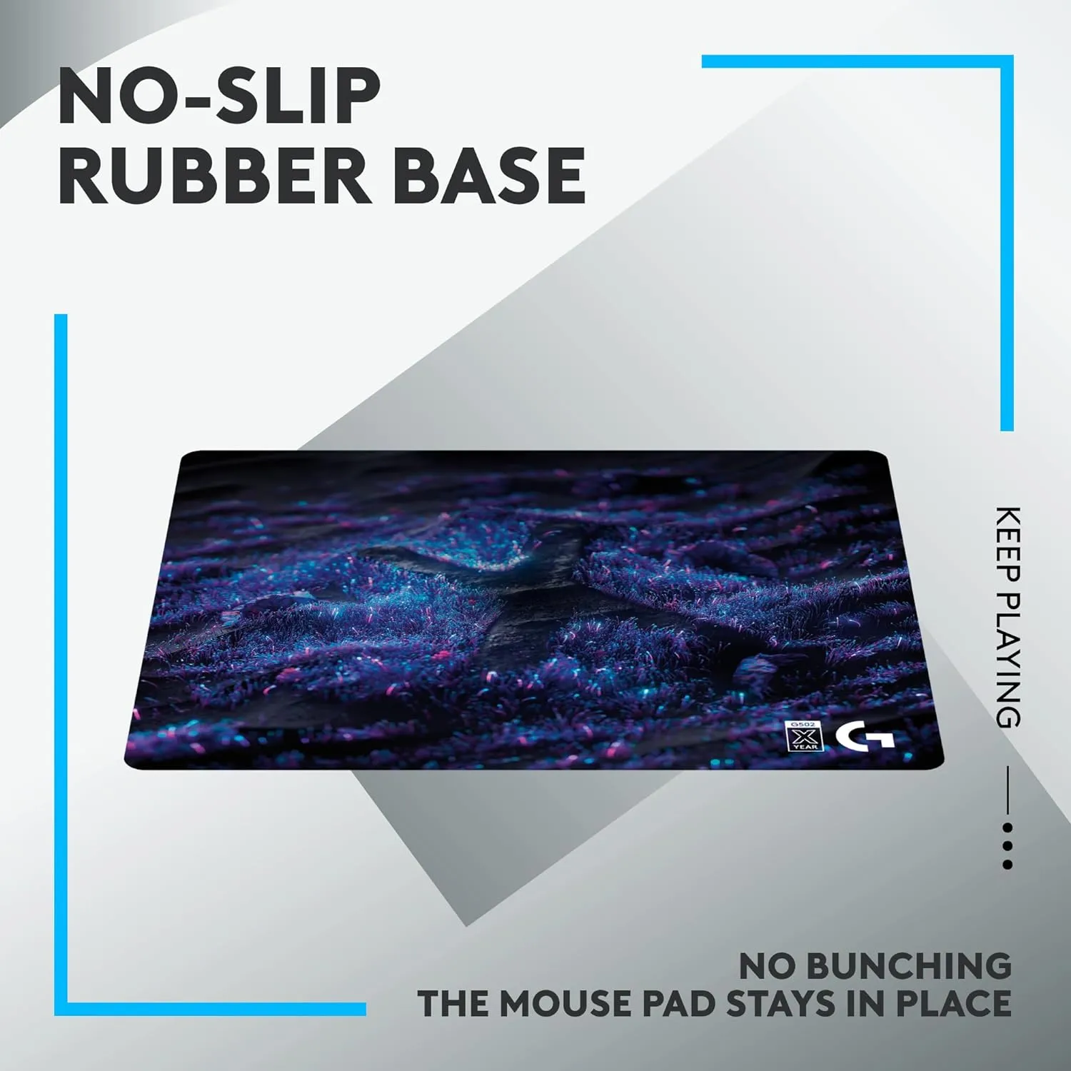 Logitech G640 SE Large Cloth Gaming Mouse Pad, Optimized for Gaming Sensors, Moderate Surface Friction, Non-Slip Mouse Mat - 10th Anniversary