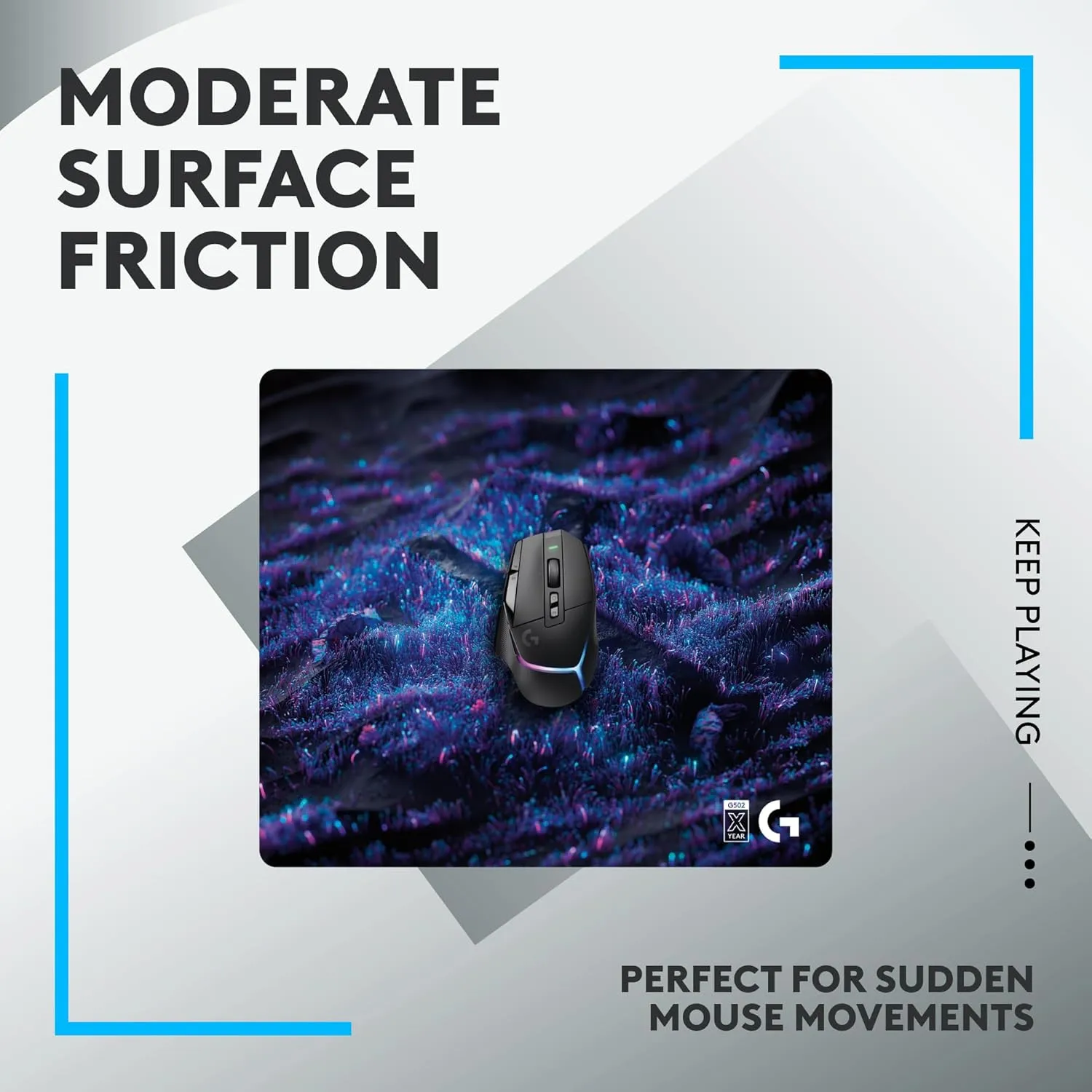 Logitech G640 SE Large Cloth Gaming Mouse Pad, Optimized for Gaming Sensors, Moderate Surface Friction, Non-Slip Mouse Mat - 10th Anniversary