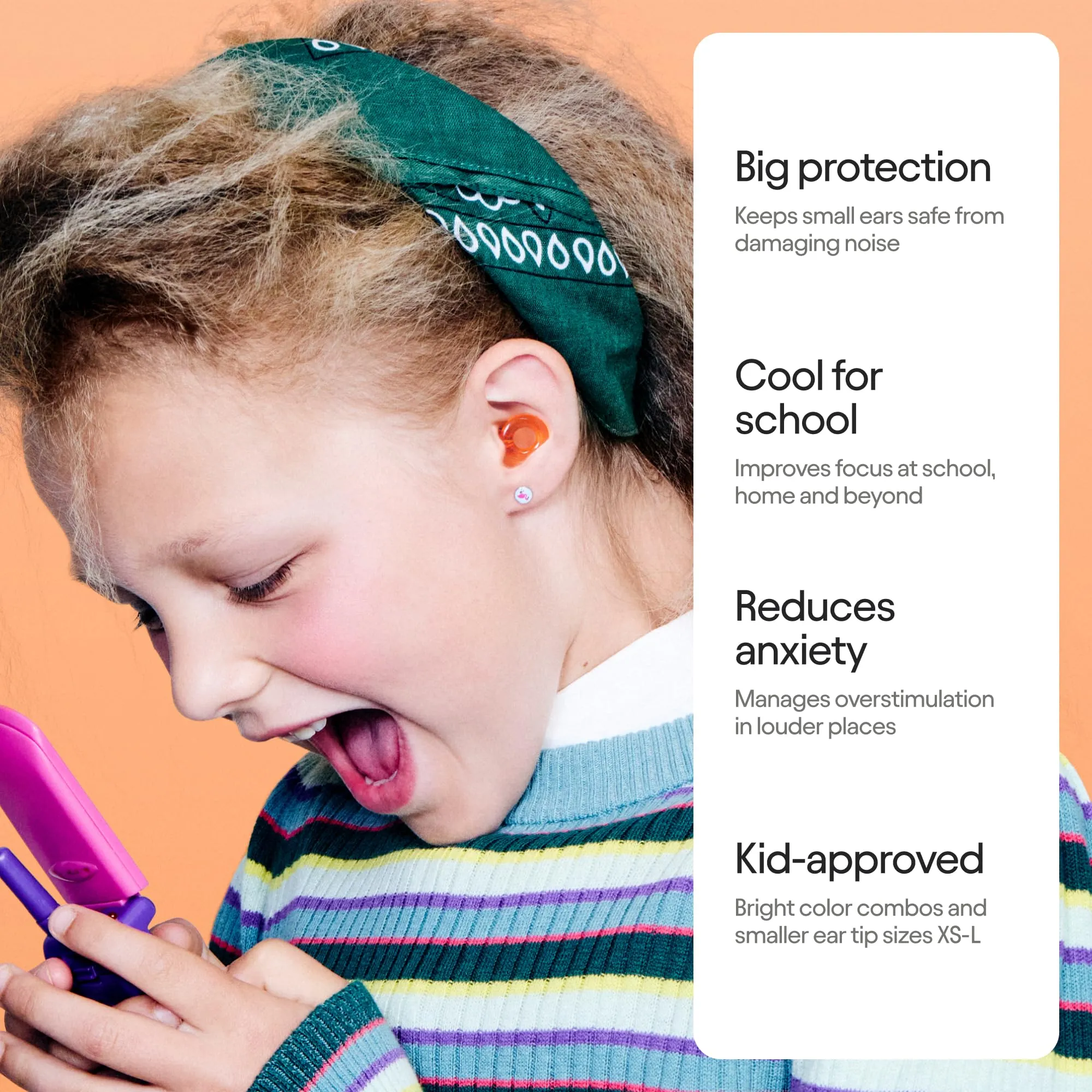 Loop Engage Kids 2 Ear Plugs (6-12yrs)  Reusable Everyday Noise Relief for Kids | Kids Earplugs for Focus, Anxiety, Stress, School, Home, Playtime  16 dB Noise Reduction Ear Plugs