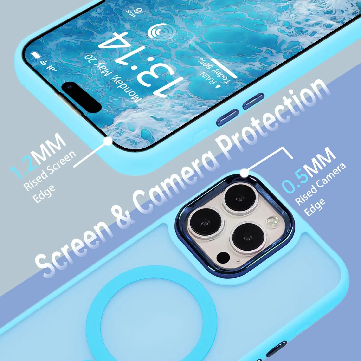 Magnetic Case for iPhone 11 [MagSafe Compatible] - Translucent Matte Slim Thin Shockproof Protective Cover for Women, Men, and Girls, Compatible with iPhone 11, Lake Blue