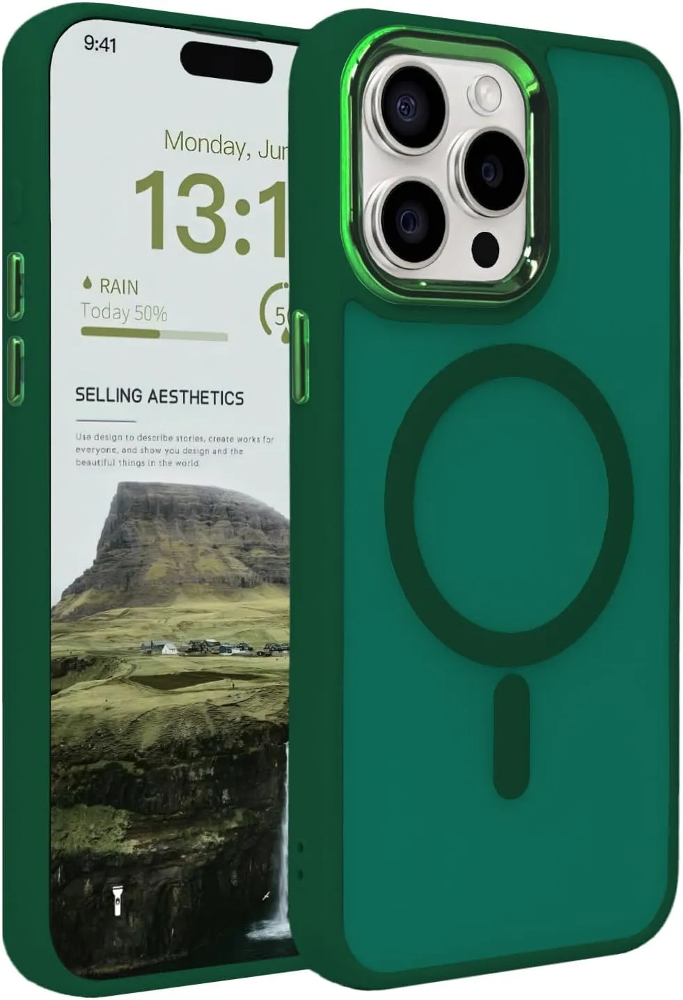 Magnetic Case for iPhone XR [MagSafe Compatible] - Translucent Matte Slim Thin Shockproof Protective Cover for Women, Men, and Girls, Compatible with iPhone XR, Green