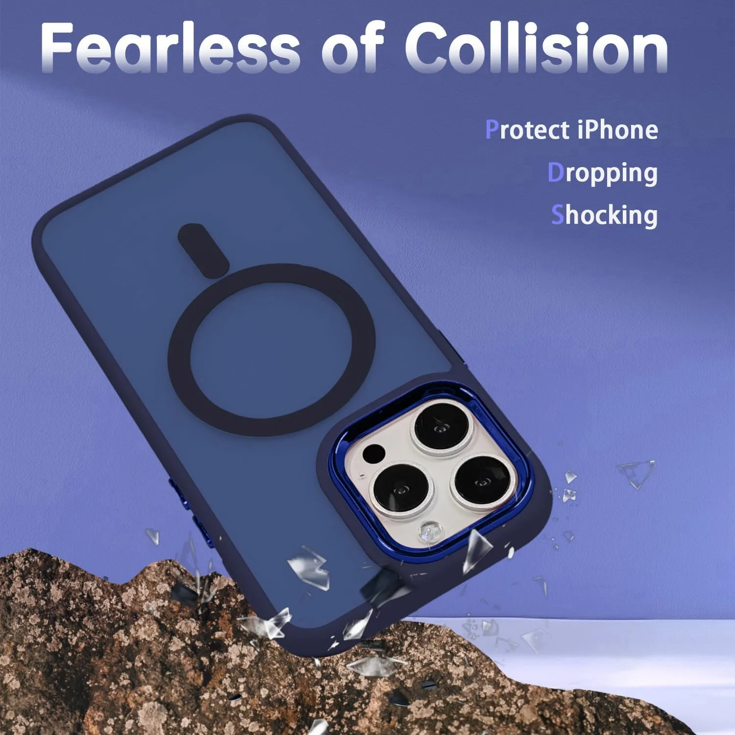 Magnetic Case for iPhone XR [MagSafe Compatible] - Translucent Matte Slim Thin Shockproof Protective Cover for Women, Men, and Girls, Compatible with iPhone XR, Navy Blue