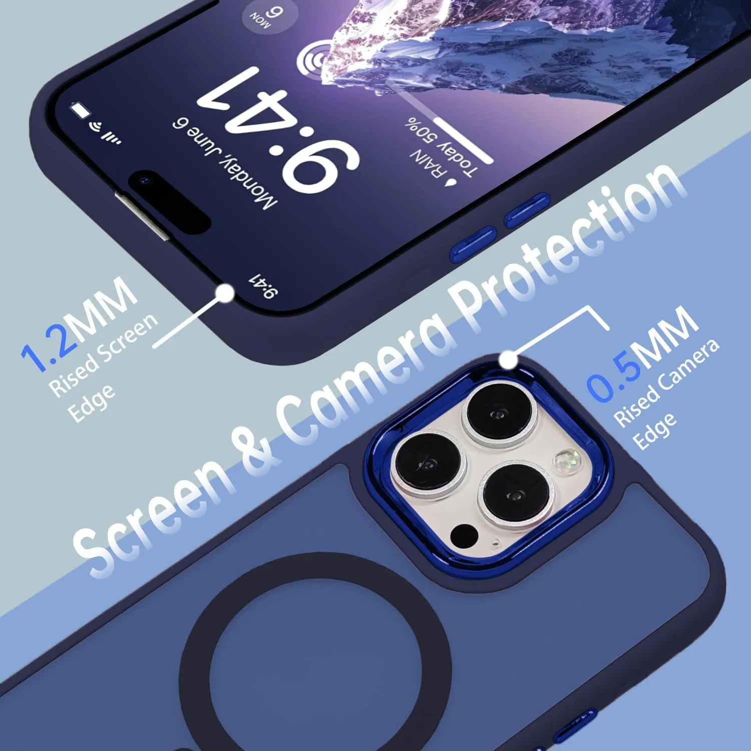 Magnetic Case for iPhone XR [MagSafe Compatible] - Translucent Matte Slim Thin Shockproof Protective Cover for Women, Men, and Girls, Compatible with iPhone XR, Navy Blue