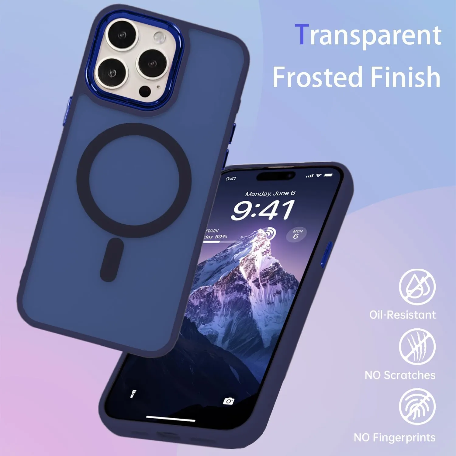 Magnetic Case for iPhone XR [MagSafe Compatible] - Translucent Matte Slim Thin Shockproof Protective Cover for Women, Men, and Girls, Compatible with iPhone XR, Navy Blue