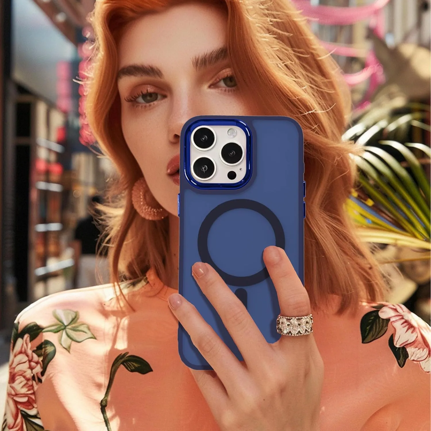 Magnetic Case for iPhone XR [MagSafe Compatible] - Translucent Matte Slim Thin Shockproof Protective Cover for Women, Men, and Girls, Compatible with iPhone XR, Navy Blue