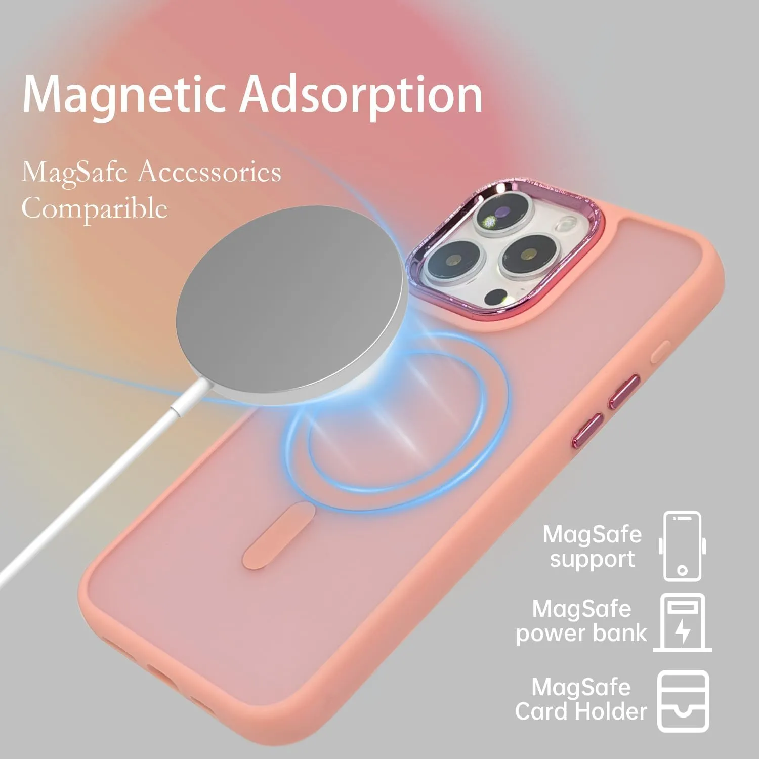 Magnetic Case for iPhone XR [MagSafe Compatible] - Translucent Matte Slim Thin Shockproof Protective Cover for Women, Men, and Girls, Compatible with iPhone XR, Pink