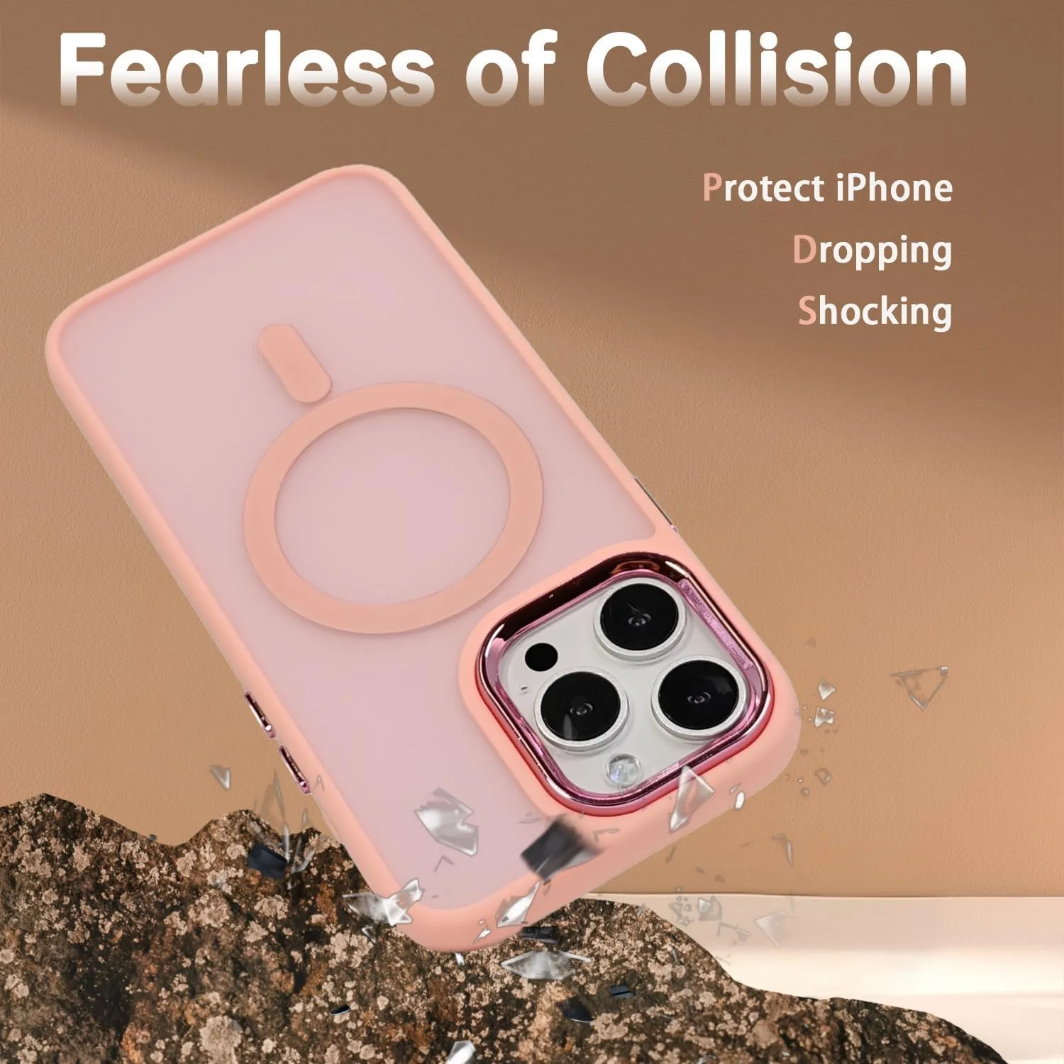 Magnetic Case for iPhone XR [MagSafe Compatible] - Translucent Matte Slim Thin Shockproof Protective Cover for Women, Men, and Girls, Compatible with iPhone XR, Pink
