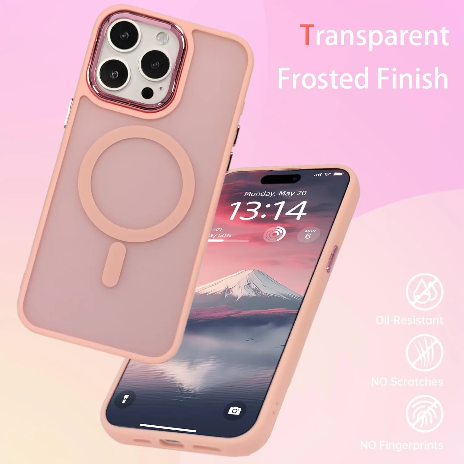 Magnetic Case for iPhone XR [MagSafe Compatible] - Translucent Matte Slim Thin Shockproof Protective Cover for Women, Men, and Girls, Compatible with iPhone XR, Pink